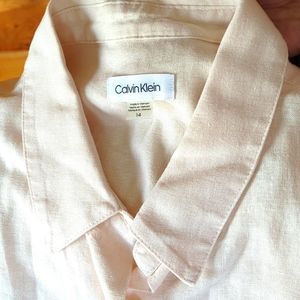 Blush pink Linen Blend shirt dress